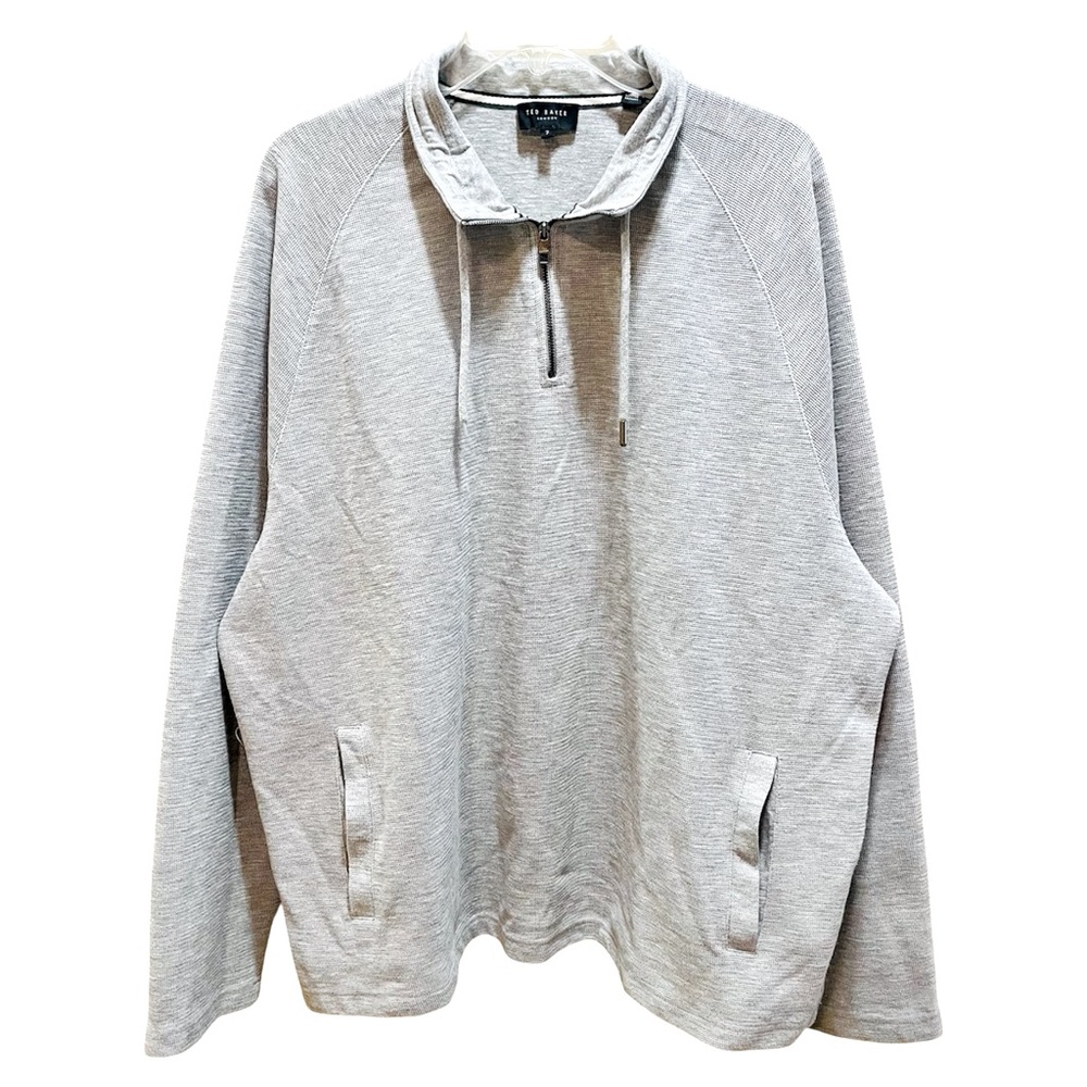 Ted Baker Drovers Zip Front Funnel Neck Sweatshirt Gray Size 7 US XXXL
